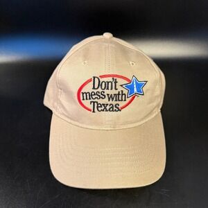 Don't Mess With Texas Hat Cap Adjustable Adult Souvenir Novelty‎ Tan